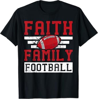 Faith Family Football Sports Team Players Game Jesus T-Shirt