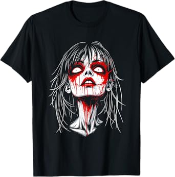 Horror Anime Manga Tee Gothic Outfit Japanese Chibi Girl T-Shirt