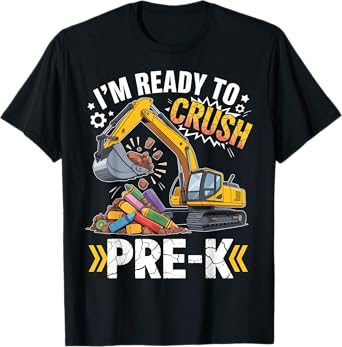 Kids Ready To Crush Preschool Pre-K Construction Truck Boys T-Shirt