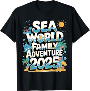 Sea World Dolphin Family Adventure Trip 2025 Spring Break T-Shirt