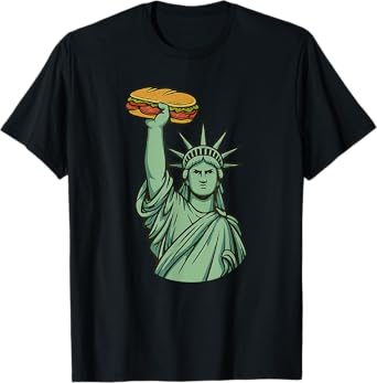 Statue of Liberty Salami Sandwich Guy Stand for Freedom T-Shirt