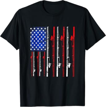 Fishing Shirt American Flag Shirt Fishing Women Girls Kids Men T-Shirt