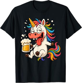 Drunk Unicorn Costume Funny Beer Party Summer Beach Women T-Shirt