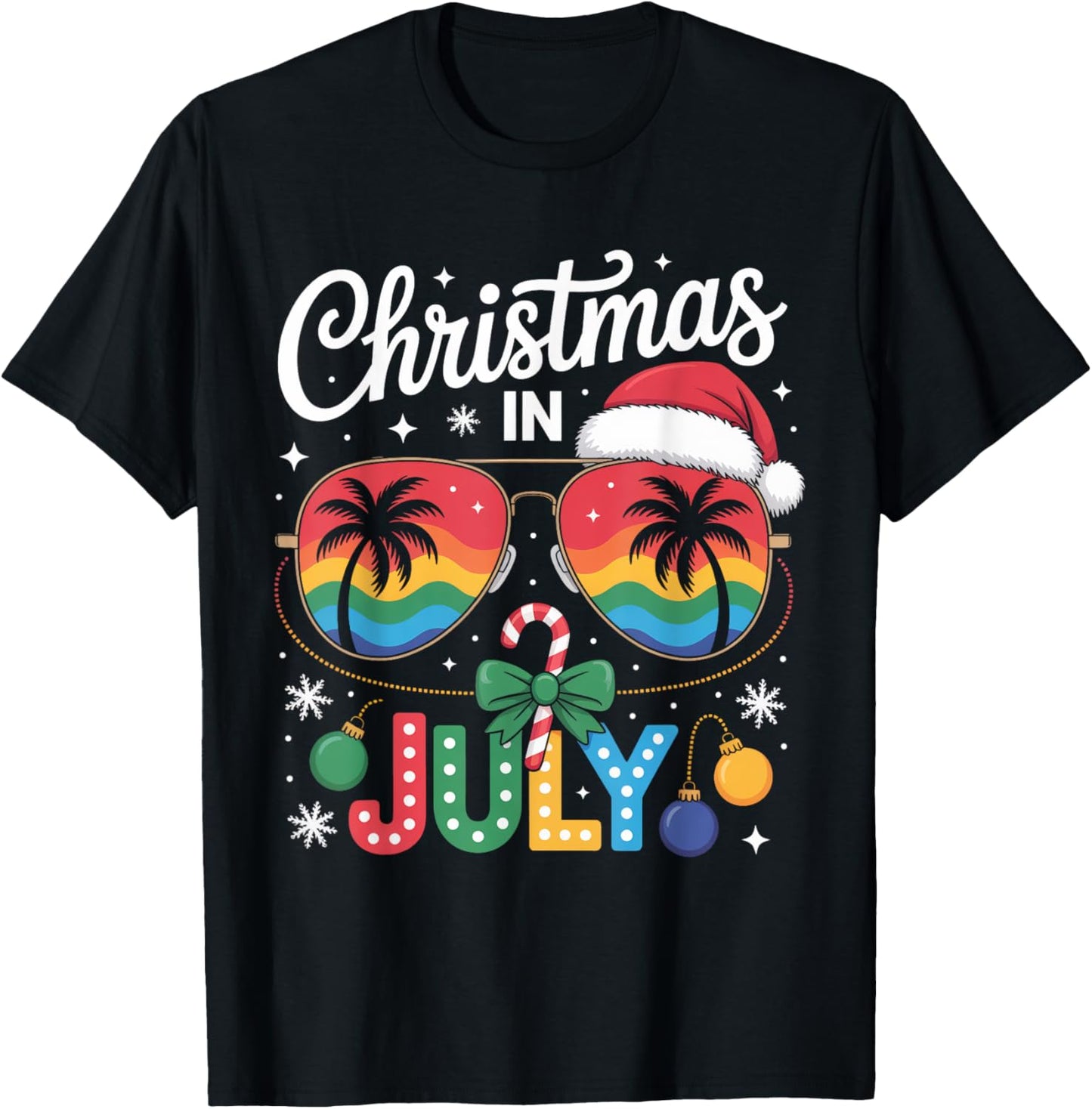 Santa Claus Sunglasses Beach Christmas In July Men Women Kid T-shirt