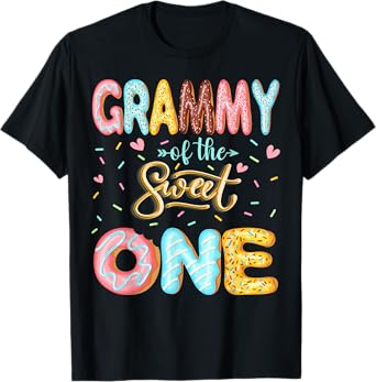 Grammy Of The Sweet One 1St Birthday Girl Donut Lover T-Shirt