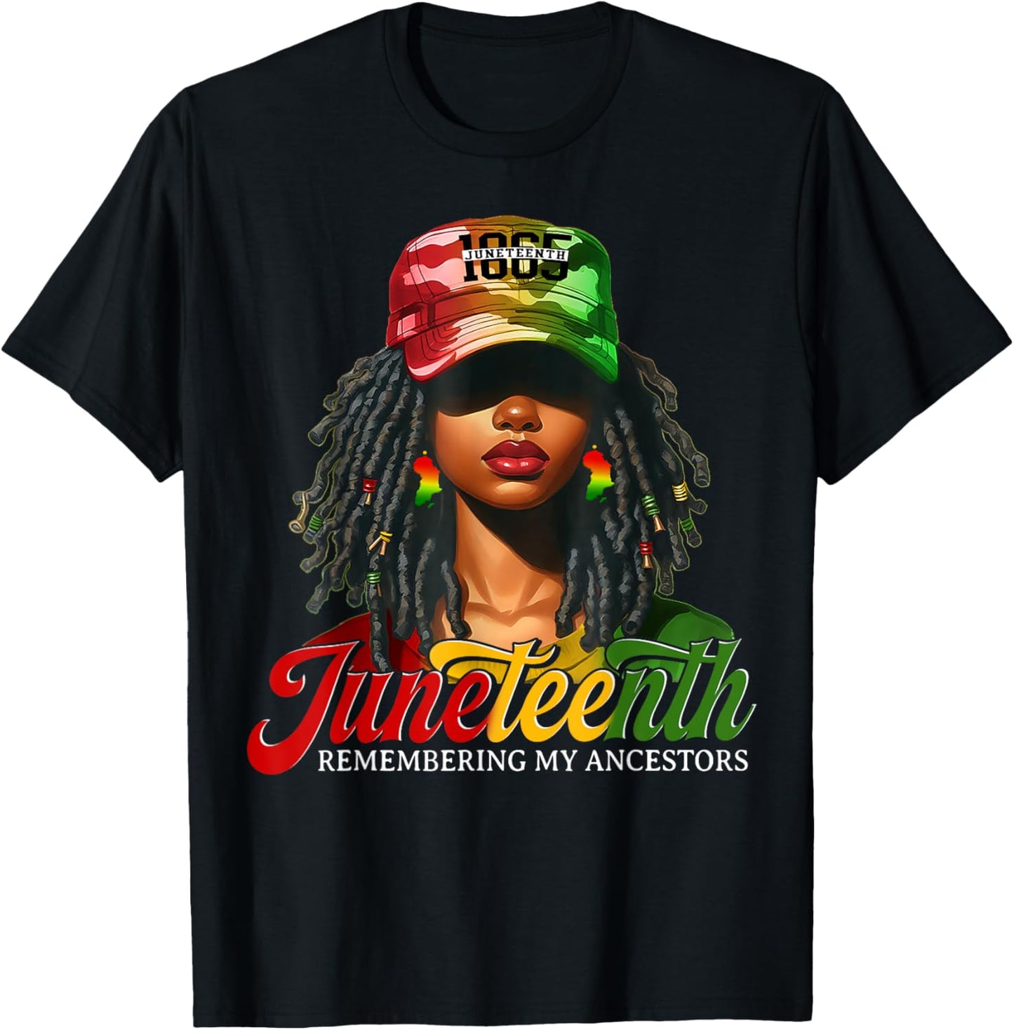 Juneteenth Tshirt Women Loc'd Hair Remebering My Ancestors T-Shirt