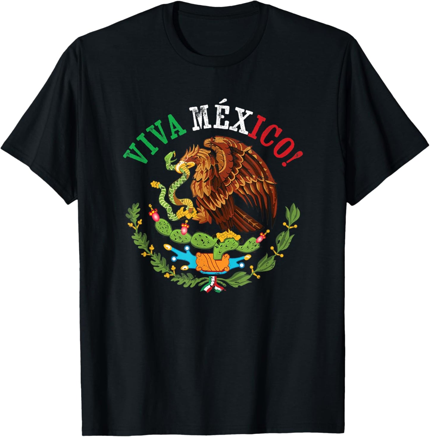 Mexican Flag Proud Mexican Coat of Arms Viva Mexico T-Shirt