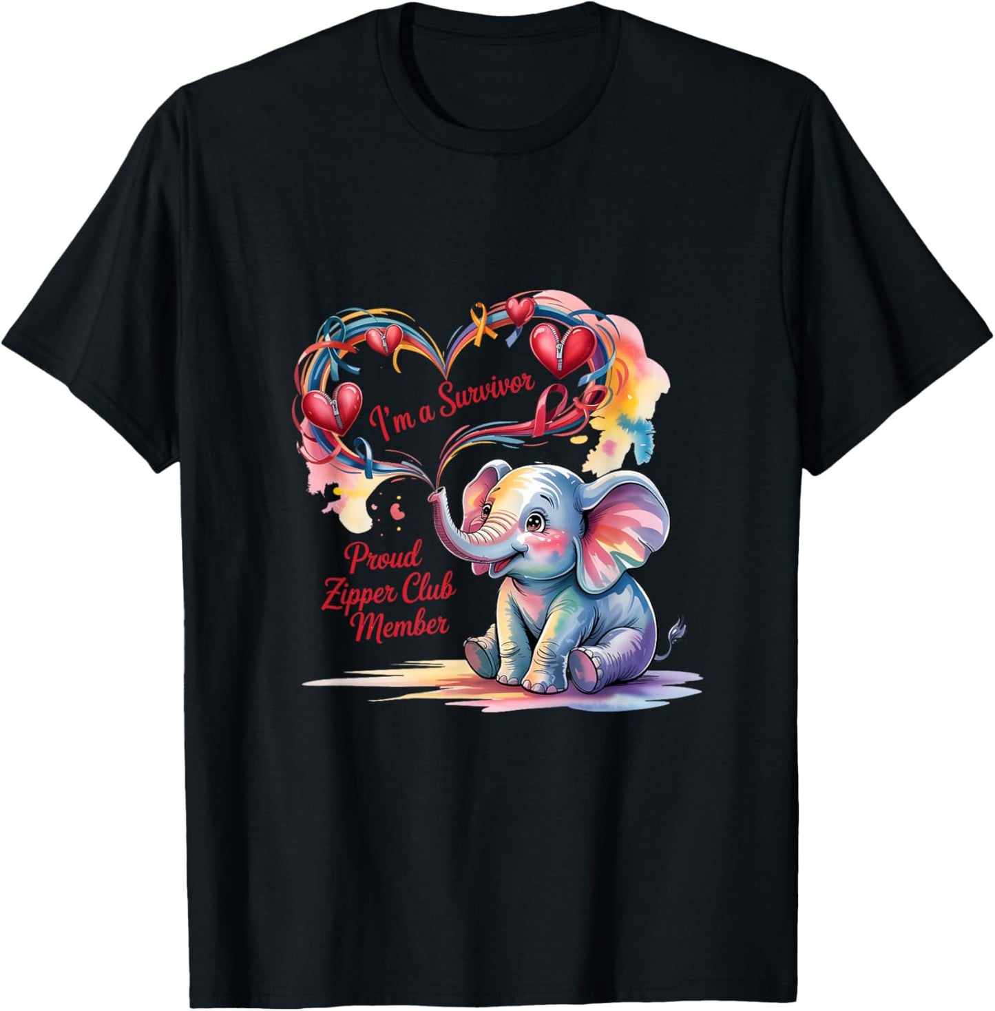 Open heart surgery survivor zipper club awareness T-Shirt