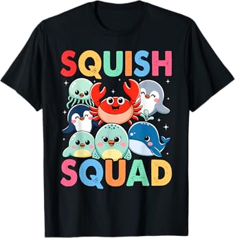 Squish Squad Mallow Soft Toy Cute for Kids Boy Girls T-Shirt