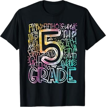 5th Grade Typography Team Fifth Grade Teacher Back To School T-Shirt