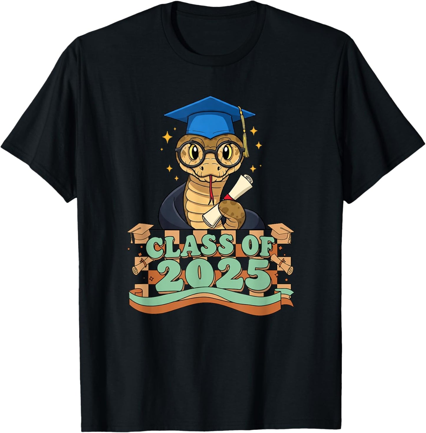 Graduate Snake Class Of 2025 Kids Mens Womens Graduation T-Shirt