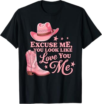 Excuse Me You Look Like You Love Me Vintage Boots Memes T-Shirt