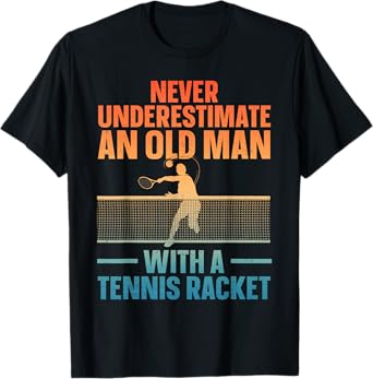 Best Tennis Art For Men Grandpa Tennis Lover Tennis Player T-Shirt