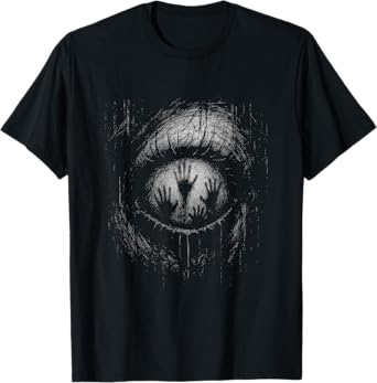 Horror Creepy Eye Ghost Hands Grunge Goth Alt Aesthetic T-Shirt
