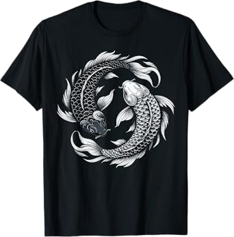 Japanese Koi Fish Lover Yin And Yang T-Shirt