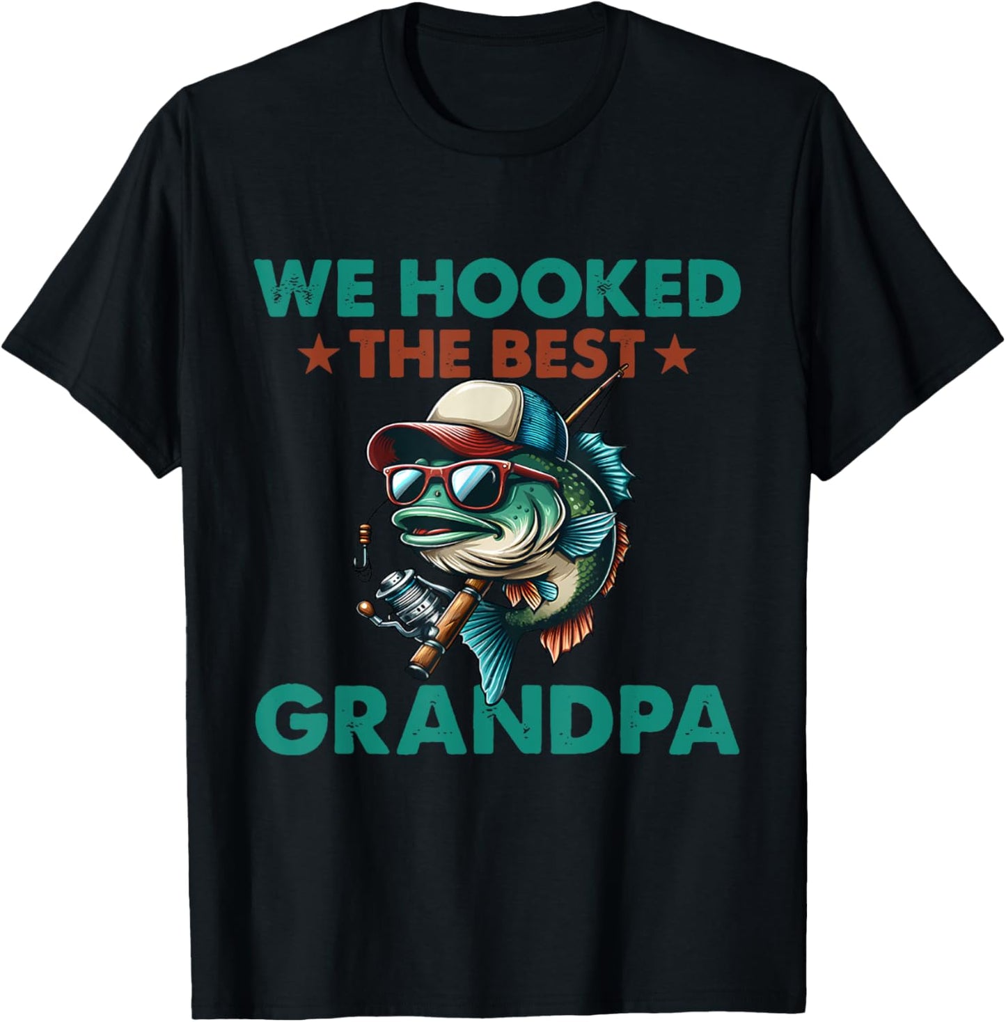 Vintage We Hooked The Best Grandpa Fishing Funny Fathers Day T-Shirt