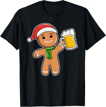 Gingerbread Man Beer Christmas T-Shirt