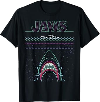 Jaws 50th Anniversary Poster Line Art Front & Back T-Shirt