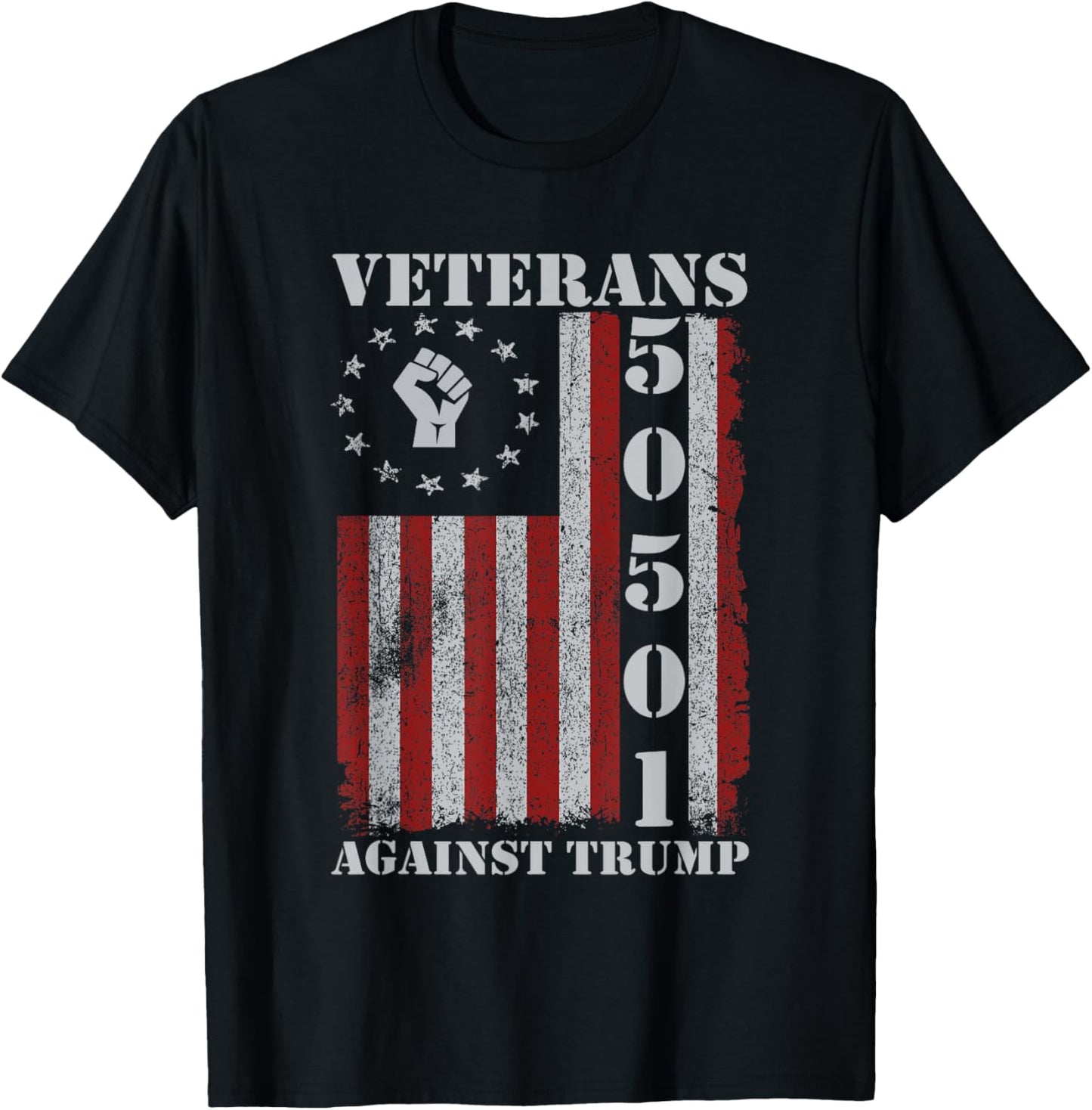 Military Veterans Protest USA Flag No Kings America Protest T-Shirt