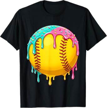 Softball Player Ice Cream Softball Drip girls softball T-Shirt