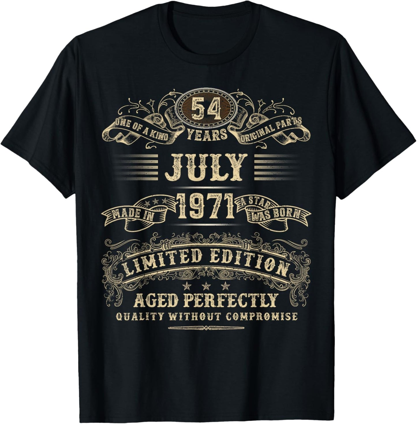 July 1971 54 Year Old Birthday Gifts For Men 54th Bday T-Shirt