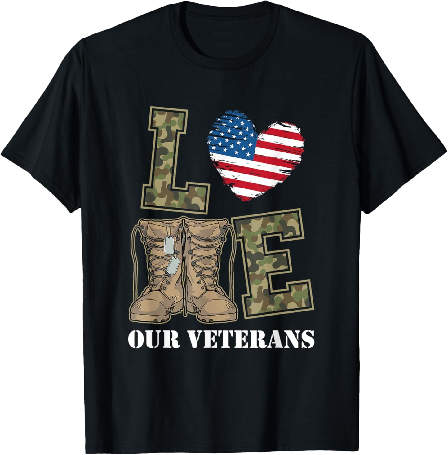 I Love Our American Military Veterans T-Shirt