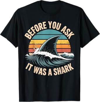 Amputee Funny Shark It Was A Shark Retro Vintage T-Shirt