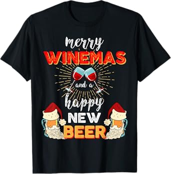 Happy New Beer Shirt โ Funny Christmas Drinking T-Shirt