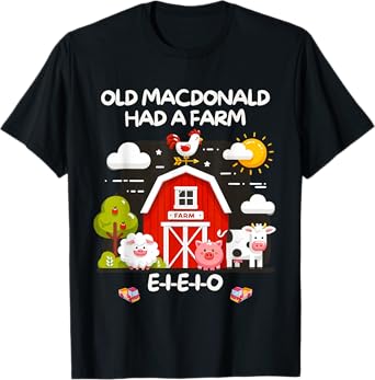 Old MacDonald Had a Farm E-I-E-I-O Boy Toddler Kids Birthday T-Shirt