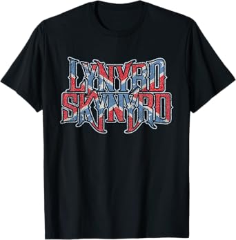 Lynyrd Skynyrd Vintage Logo Rock Biker US Flag Southern T-Shirt