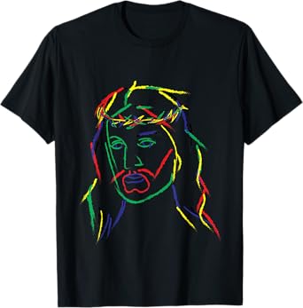 Abstract Jesus Graphic Image Cool Fun Piece T-Shirt