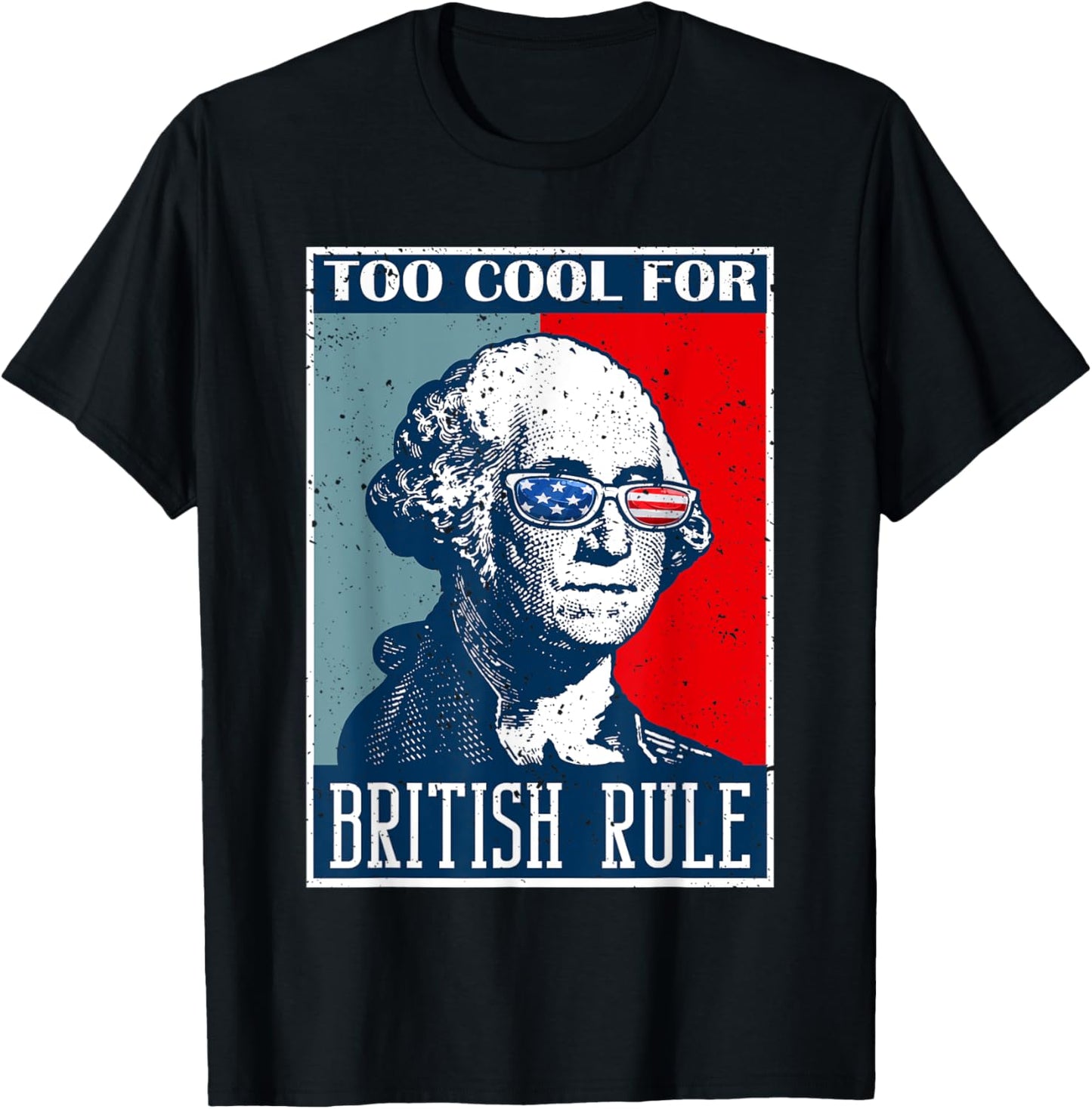Too Cool For British Rule Independence Day 4th of July Unisex-Kids Black Cotton 60% Polyester 40% Modern Lightweight Crew Neck Short Sleeve T-Shirt