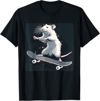 Pretty skateboarding Rat Costume for Mouse and Rats Lovers T-Shirt