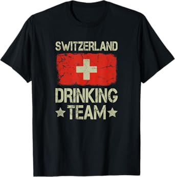 Switzerland Drinking Team Switzerland Flag Funny Drinking T-Shirt