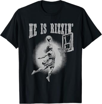 Rizzin Christian Easter Graphic Jesus Playing Basketball T-Shirt