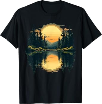 Nature Trees Reflection Forest Outdoor Wildlife T-Shirt