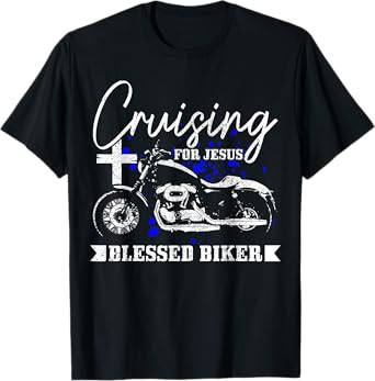 Christian Biker Cruising For Jesus Vintage Motorcycle T-Shirt