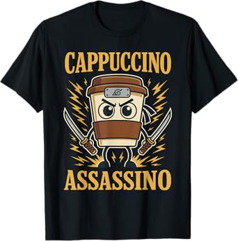 Italian Brainrot Cappuccino Assassino, Funny Brain Rot Meme T-Shirt