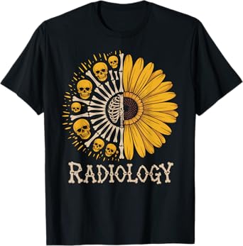 Sunflower Skeleton Radiology Technician Radiologist T-Shirt