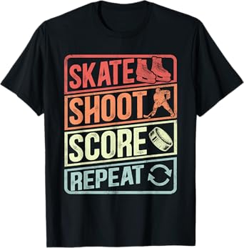 Retro Hockey Lovers Meme for Boys men Players fan Ice Hockey T-Shirt