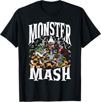 Monster Mash Retro Halloween Funny Monster Spooky Womens Men T-Shirt