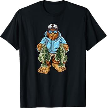 Crappie Fishing Bigfoot Panfishing Fishermen T-Shirt