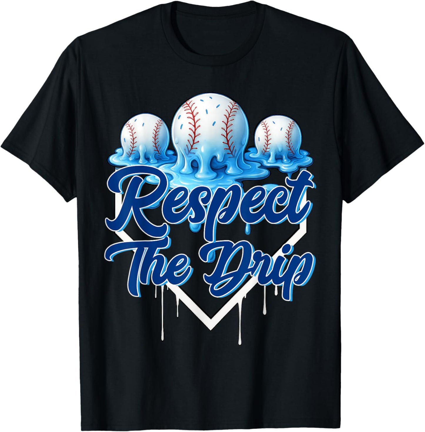 Baseball Drip For Boys Ice Cream Drip Youth Boys Baseball T-Shirt