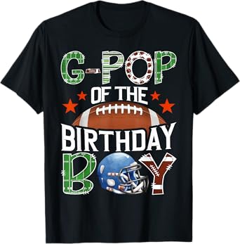 G-Pop Of The Birthday Boy Football 1St Year Down Birthday T-Shirt