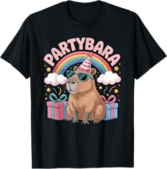 Capybara Birthday for Kids Fun Capybara Party Partybara T-Shirt