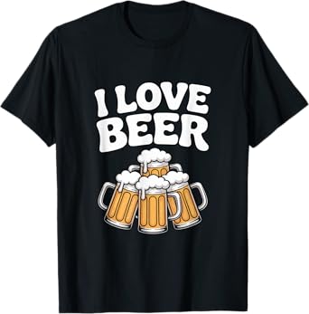 I Love Beer Frothy Mug Celebration T-Shirt