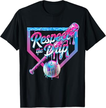 Baseball Drip For Boys Ice Cream Drip Youth Boys Baseball T-Shirt