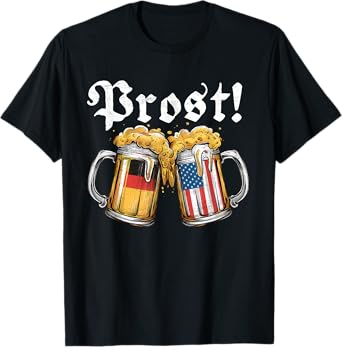 Prost Beer German American Flag T shirt Oktoberfest Men Mug T-Shirt