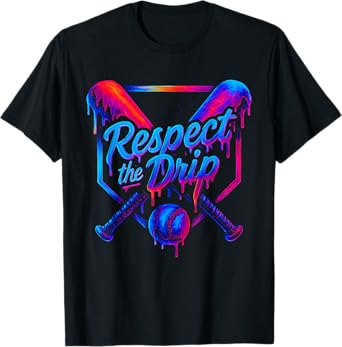 Baseball Respect The Drip Ice Cream Gaming Sport Player T-Shirt