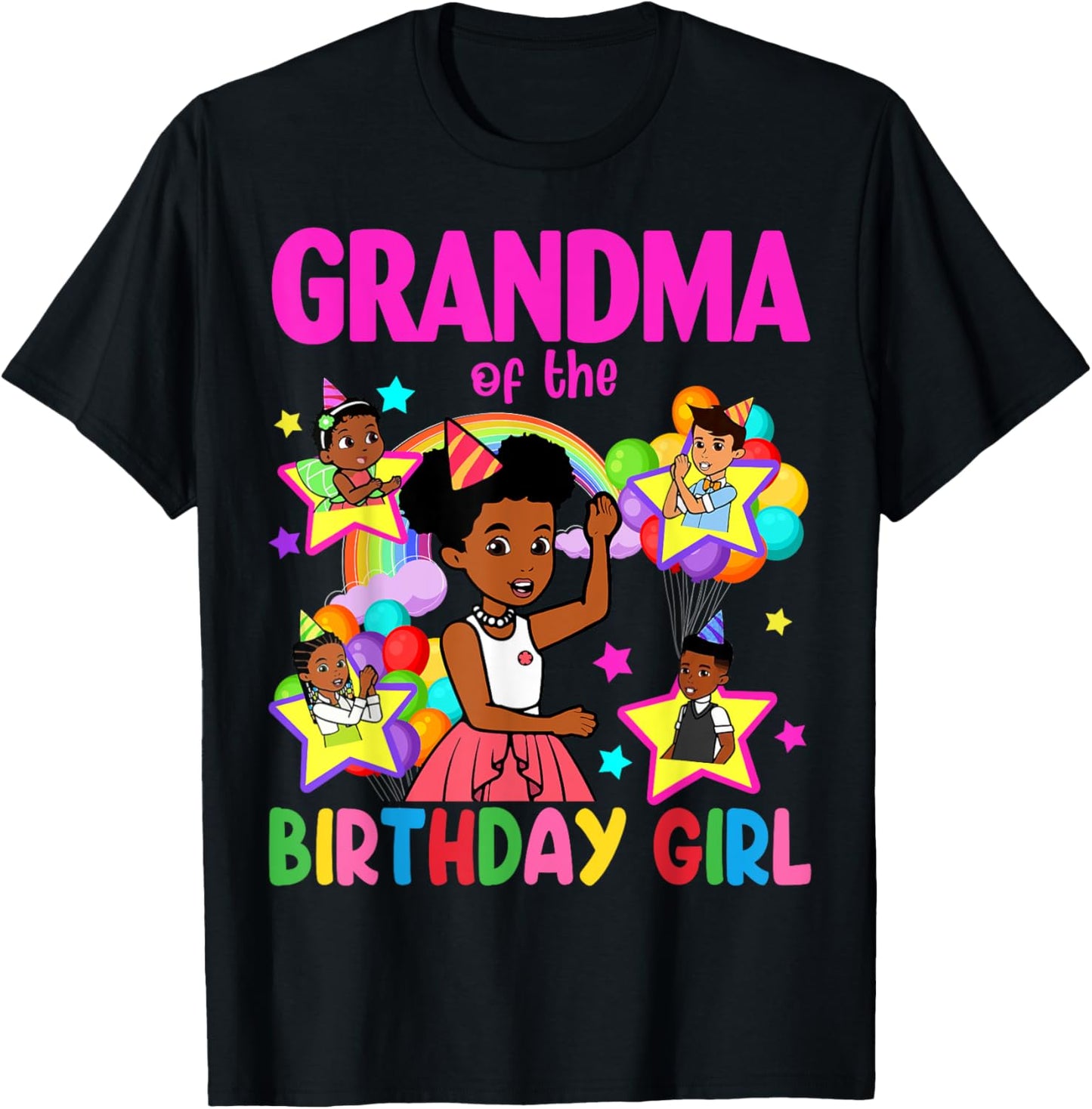 Grandma Of Birthday Girl Gracie Birthday Dolls Girl Party T-Shirt